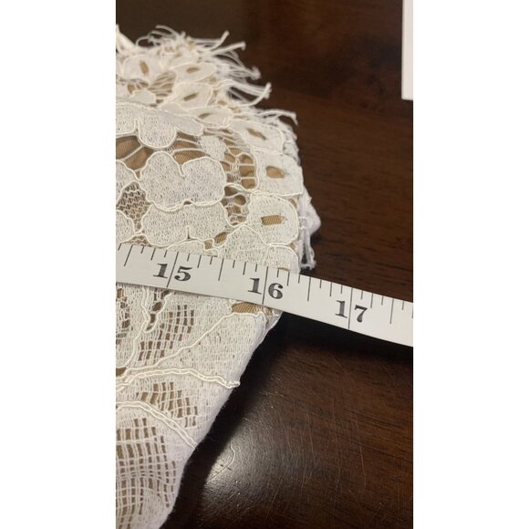 NWT Lulus M Lace Strappy Evening Formal Feminine Maxi Dress White Sheer Elegant - Picture 7 of 10